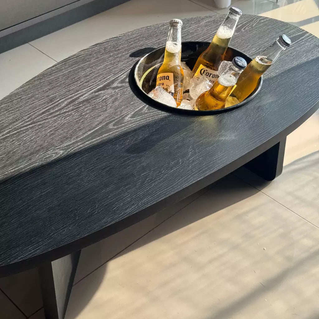 Mesa + baldinho de bebidas | Bandeija de petisco de brinde