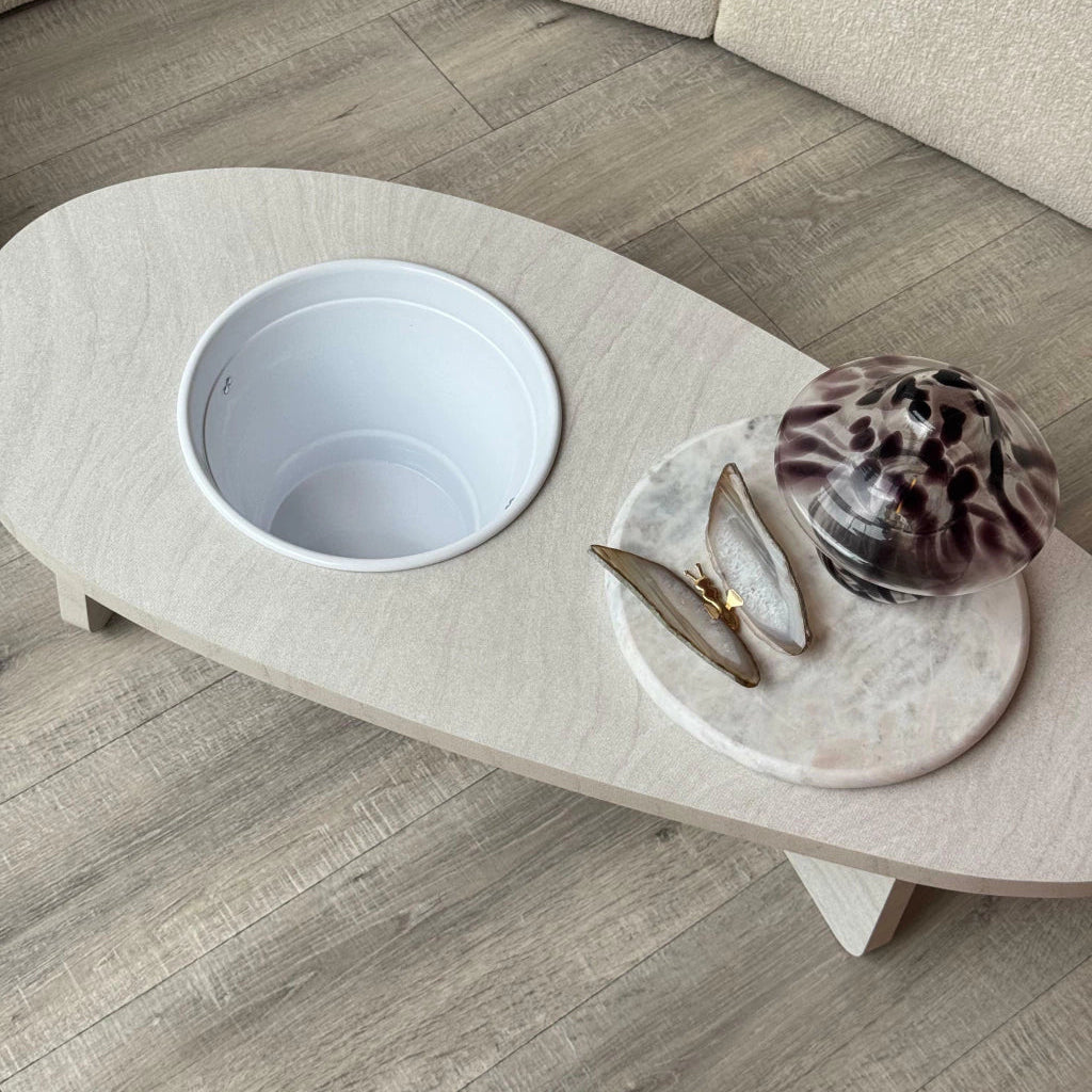 Mesa + baldinho de bebidas | Bandeija de petisco de brinde