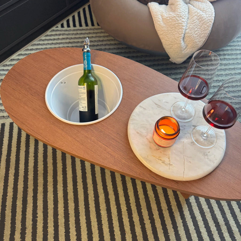 Mesa + baldinho de bebidas | Bandeija de petisco de brinde